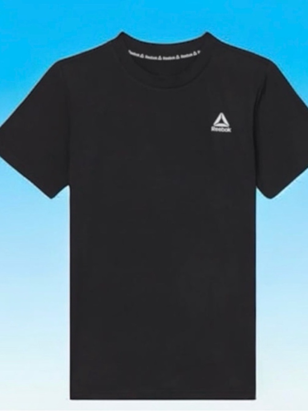 Reebok Boys Black Crew Neck Logo Tee